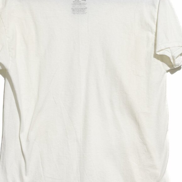 Hanes Mens White T-Shirt Solid Pure Cotton V-Neck Short Sleeve Pullover Size M - Picture 7 of 8
